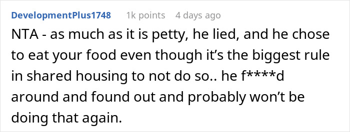 "AITA For 'Poisoning' Housemate Who Ate My Food Without My Permission And Ended Up In The ER?" "AITA For 'Poisoning' Housemate Who Ate My Food Without My Permission And Ended Up In The ER?"