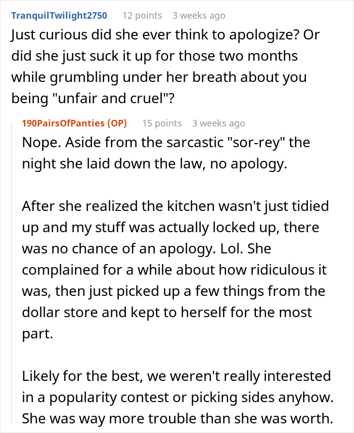 Woman Teaches Entitled Roommate How “Don’t Touch My Things And I Won’t Touch Yours” Really Works Woman Teaches Entitled Roommate How “Don’t Touch My Things And I Won’t Touch Yours” Really Works