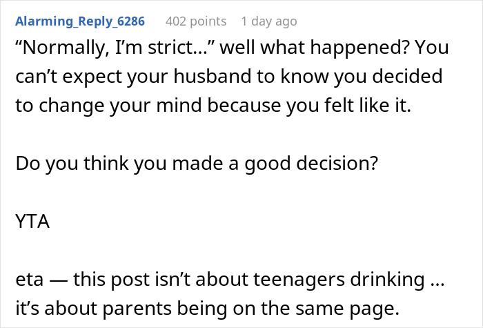 Wife Apologizes To Husband For Giving Wine To Their Teen Daughter But He Cannot Let Go Of It