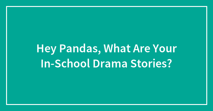 Hey Pandas, What Are Your In-School Drama Stories?