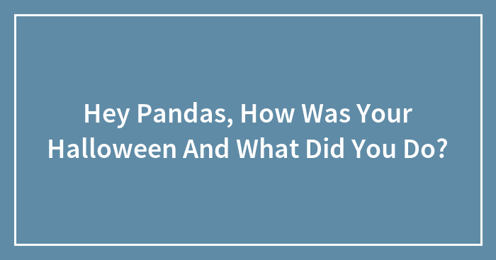 Hey Pandas, How Was Your Halloween And What Did You Do? (Closed)