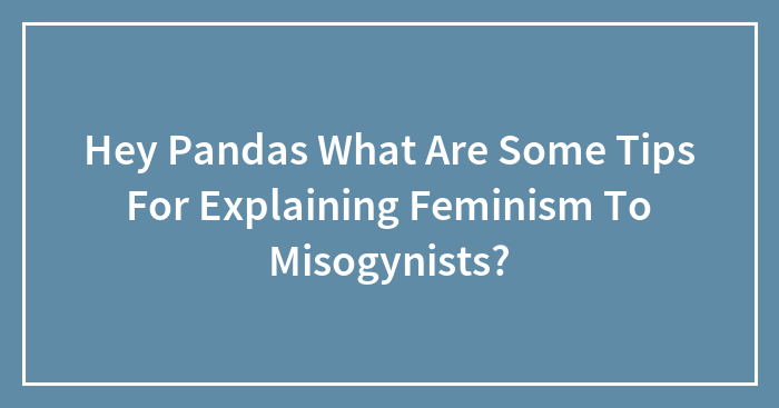 Hey Pandas What Are Some Tips For Explaining Feminism To Misogynists?