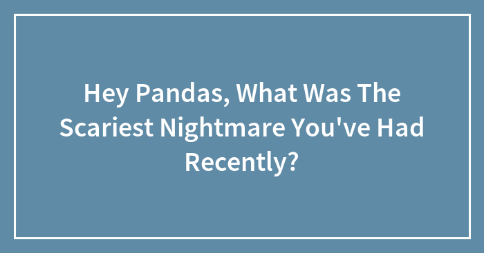 Hey Pandas, What Was The Scariest Nightmare You’ve Had Recently?