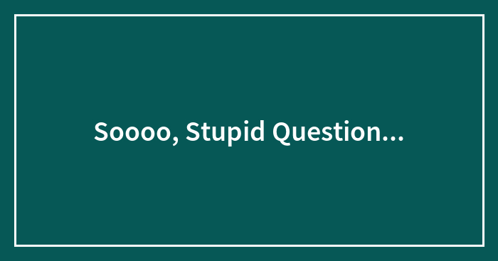 Soooo, Stupid Question…