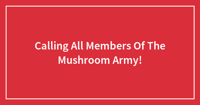 Calling All Members Of The Mushroom Army!