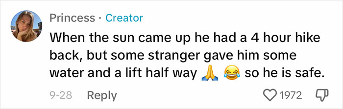 Daughter Worries About Dad Lost In The Mountains, He Sends An Epic Reply While Waiting For Daylight