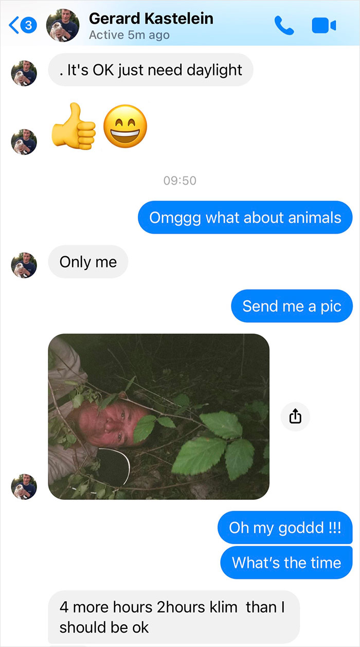 Daughter Worries About Dad Lost In The Mountains, He Sends An Epic Reply While Waiting For Daylight