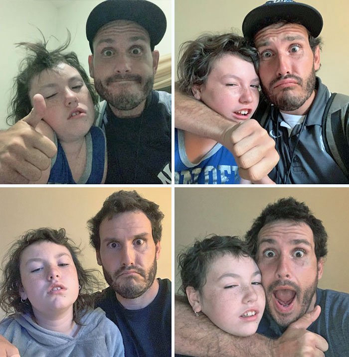 Father Decides To Take Daily Selfies With His Daughter Right After She Wakes Up And Her Reactions Are Priceless