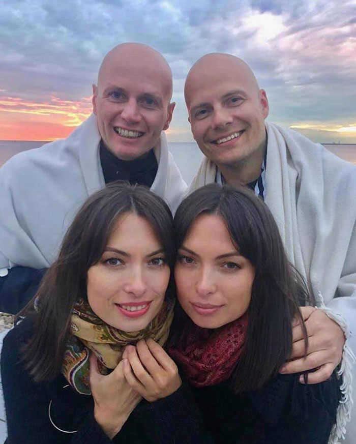 I Present To You: Doppelgangers, Couple Edition. This Is My Friend's Husband (Top Left Corner) With A Friend (Left-Hand Side Corner) And Their Befriended Couple