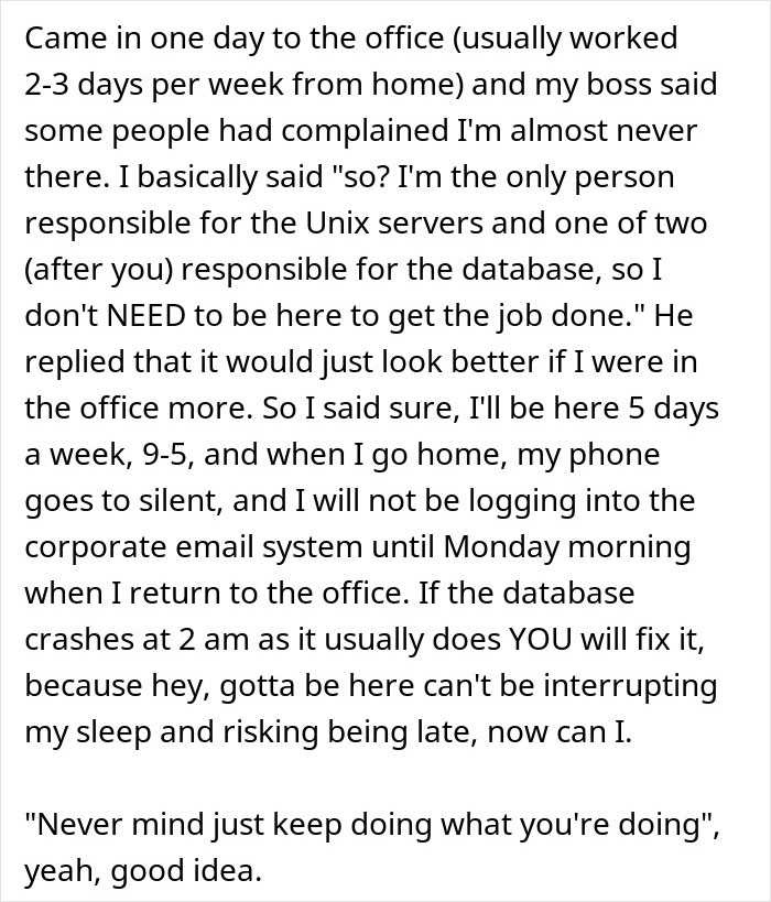 Coworkers Question Why Guy Keeps Leaving Early, He Maliciously Complies With &lsquo;Expectations&rsquo;