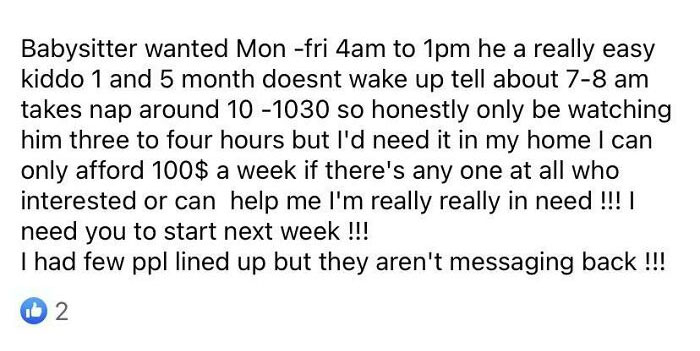 Babysitting At 4 AM For $2/Hr