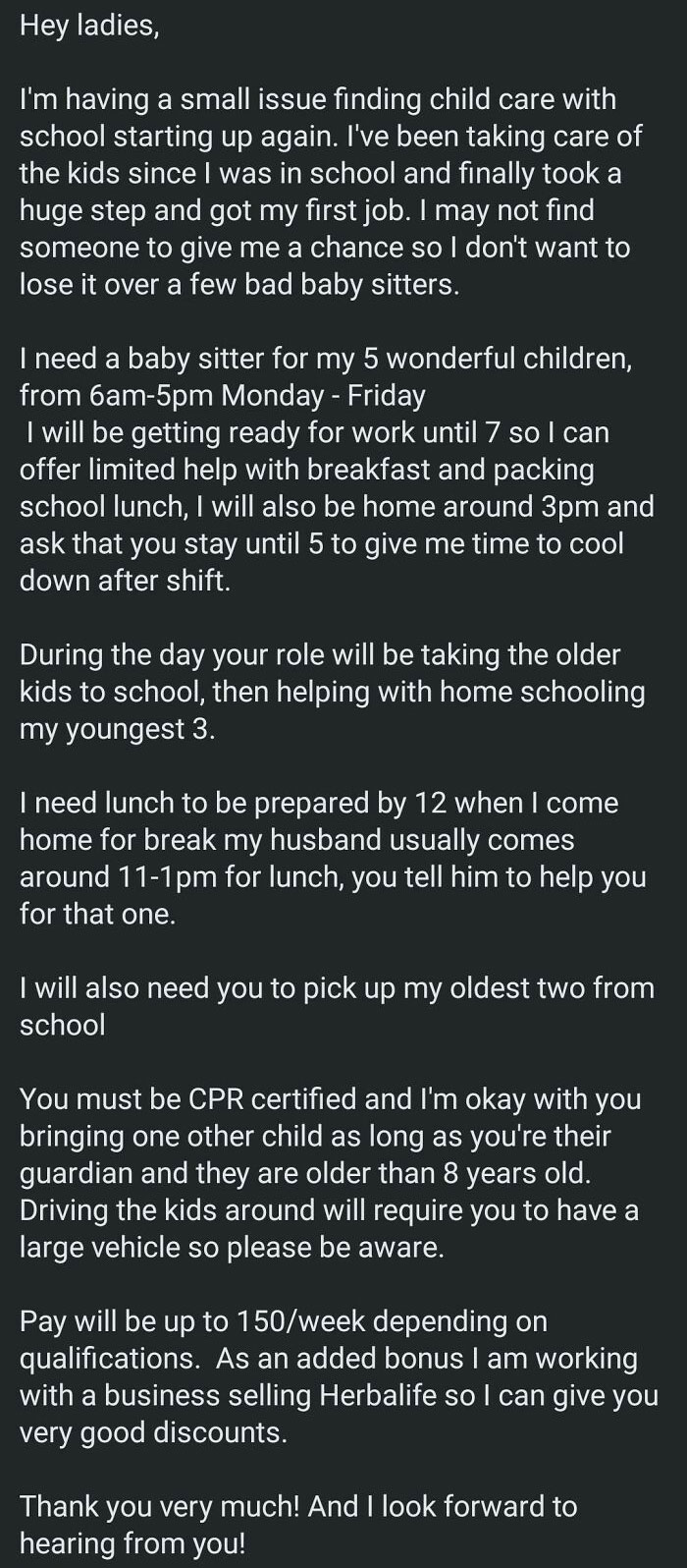 Nanny, Chef, Tutor, Chauffeur For $2.73 An Hour