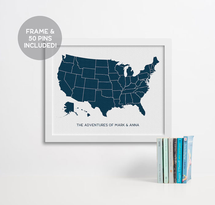 Push Pin Travel Map: For keeping a vivid track of all their wonderful adventures, framing the joy of wanderlust in a customizable, quality design that also serves as a fascinating home decor piece.