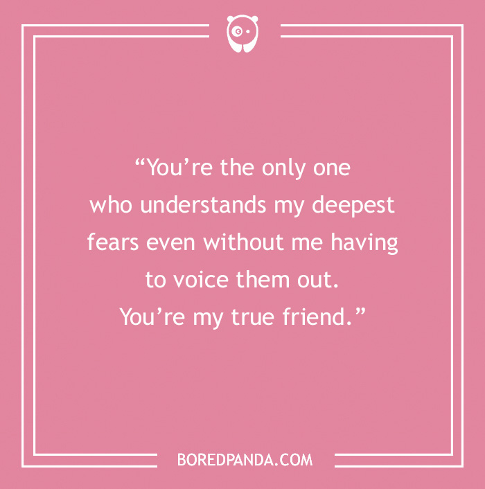 Pink image with a friendship message: "You're my true friend."