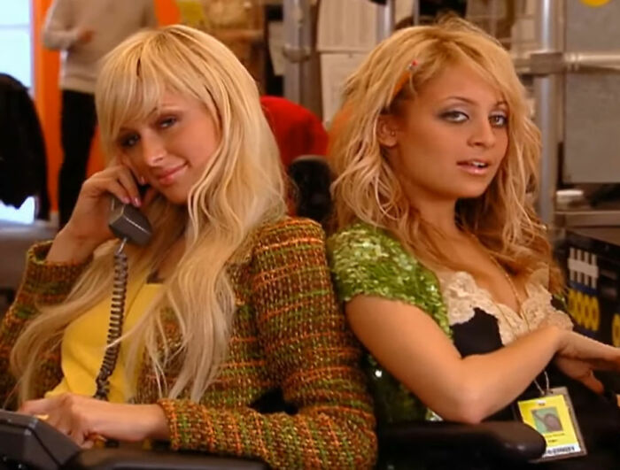 Paris Hilton sitting and looking from The Simple Life