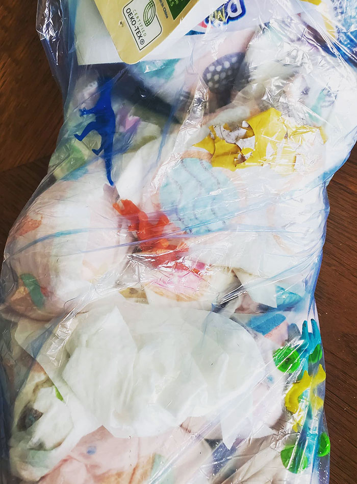 Favorite Mom Hack. Hide The Tiny Annoying Toys In The Diaper Pail And Toss Them Out Unnoticed. You're Welcome