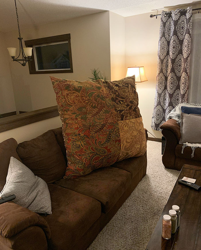 My Mom Made The Pillow, And It Really Ties The Room Together