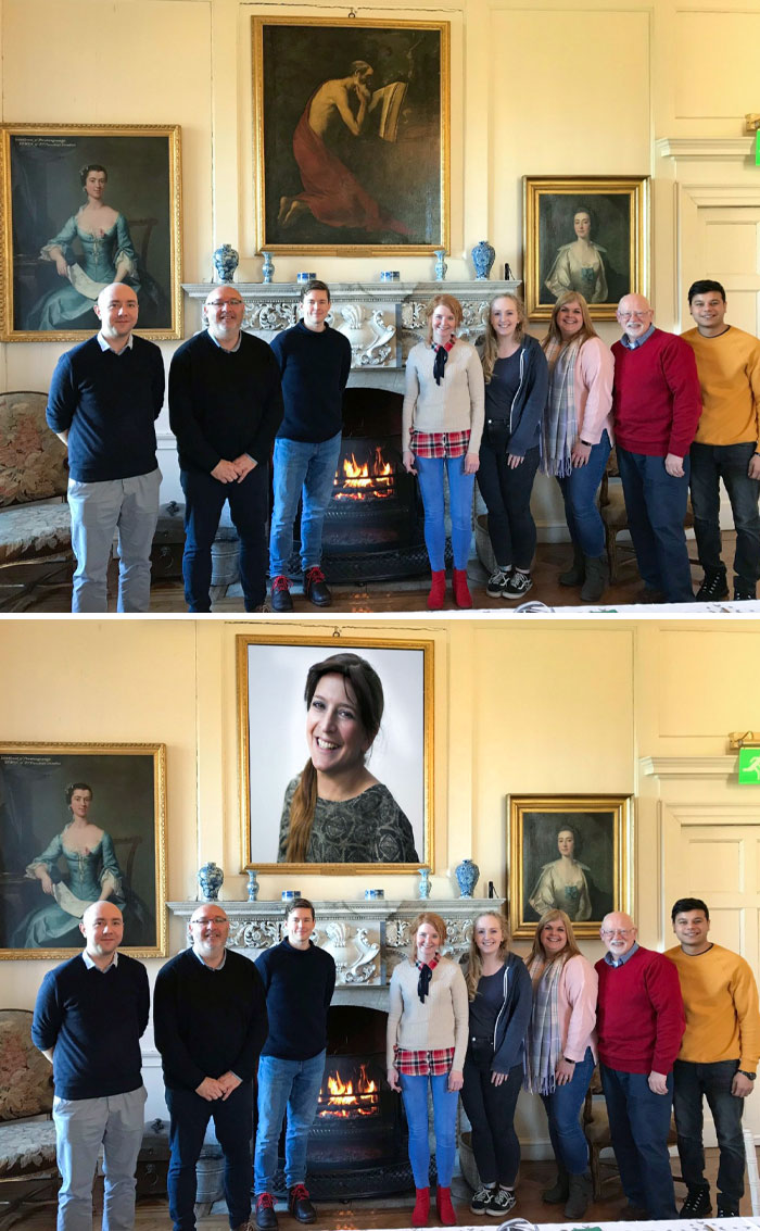 My Mom Missed A Group Photo, So She Offered To Photoshop Herself In