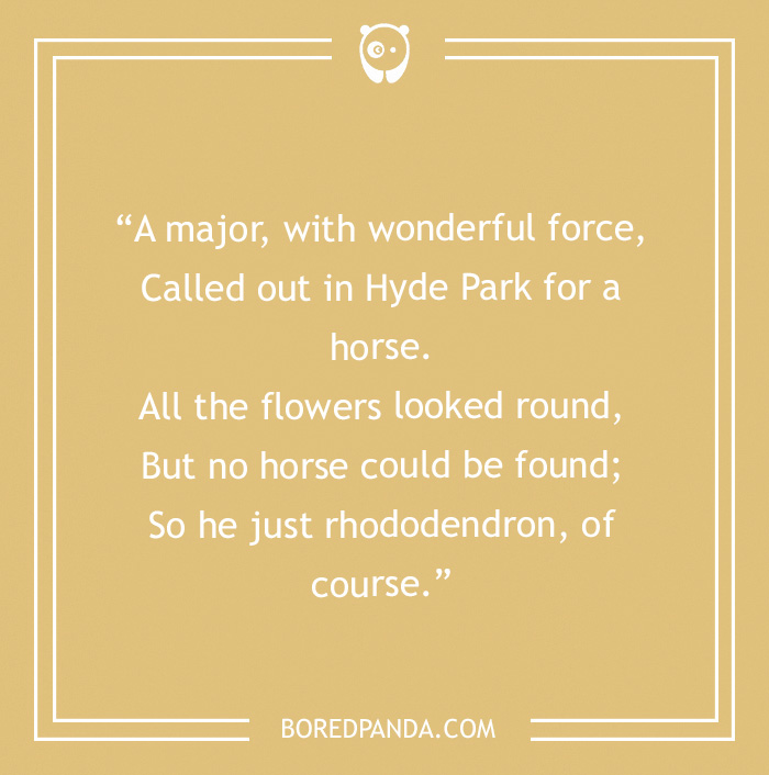 Funny limerick about a major in Hyde Park, seeking a horse; ends with a playful twist.