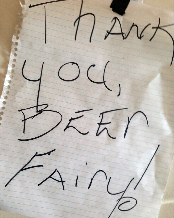 My Brother Had A Few Extra Beers After A Party, So He Dropped Them Off On His Neighbor's Front Porch. He Found This Note On The Door The Next Day