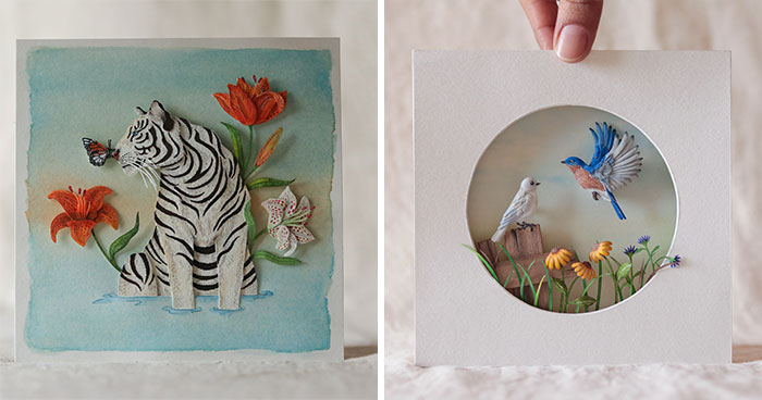 “Rare”: My Collection Of Paper Art To Show The Beauty Of Rare Genetic Mutation Of Albinism And Melanism (24 Pics)