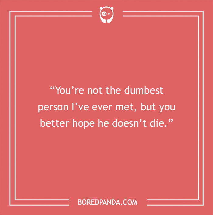 Text on pink background with a witty roast about intelligence.