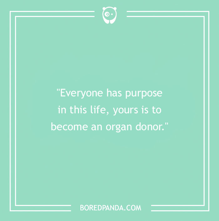 Mint green background with bold roast quote about purpose promoting good roasts and epic comebacks.