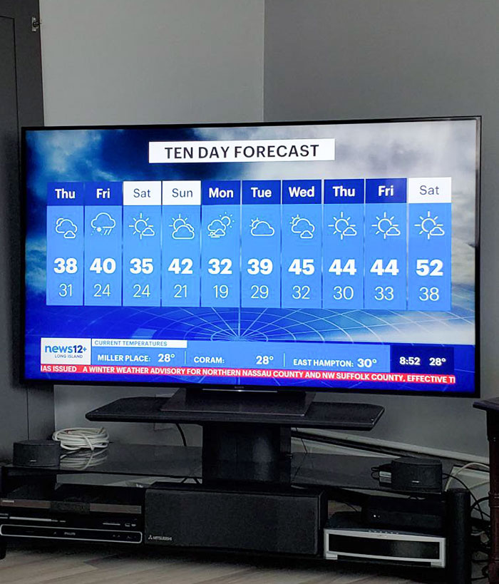 Our 66-Year-Old Mom Texts Us Photos Of Local Weather On TV So We Could Dress Accordingly, Since She Can't Tell Us In Person Every Morning