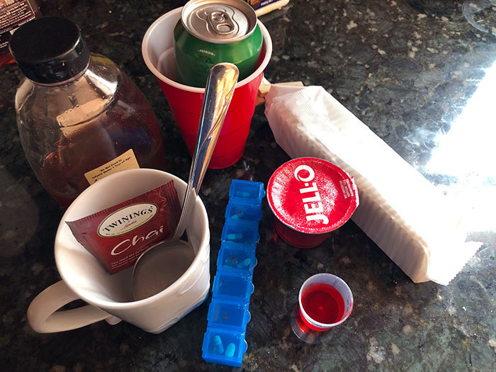 I'm Sick Today, And My Mom Put This On The Counter Before Going To Work