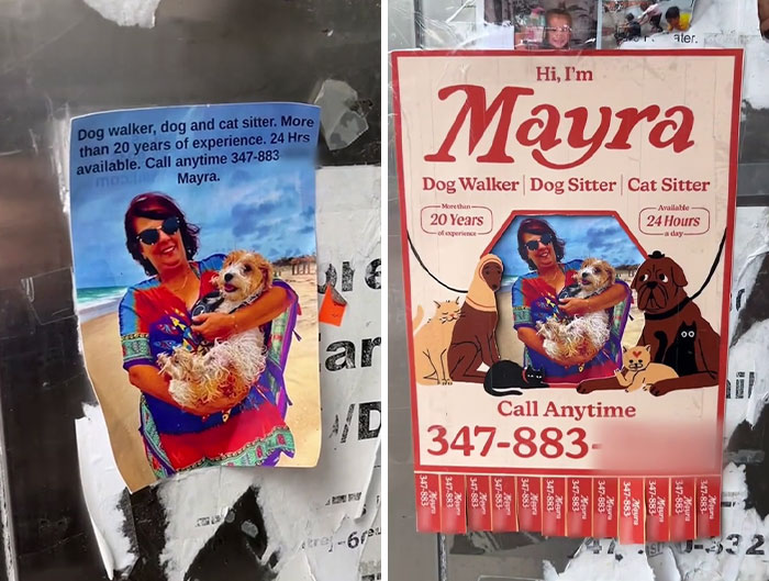 Guy Goes Around NYC Redesigning Fliers For People, Making Them Way More Appealing For Free Guy Goes Around NYC Redesigning Fliers For People, Making Them Way More Appealing For Free