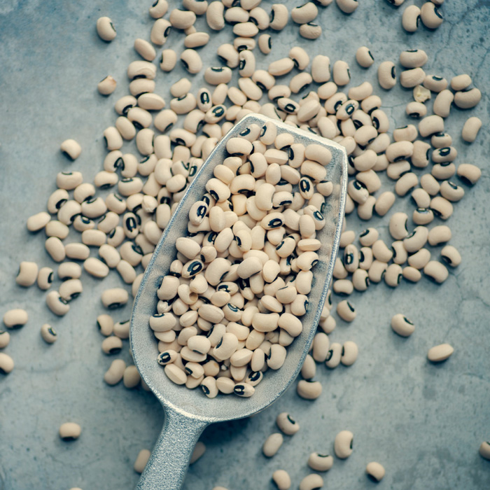 White beans in the grey scraper 