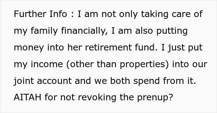 Wife Demands Her Husband Revoke Their Prenup Two Years Into Marriage, He Refuses