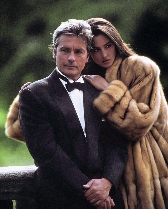 Alain Delon And Monica Bellucci, 1989