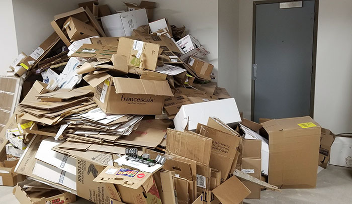 Apparently The Businesses In My Shopping Center Decided That The Recycling Chute (Two Units Down) Is Too Far Away. That Door Is My Store