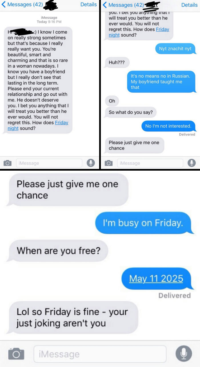 Desperate Guy Is Hitting On My Friend And Isn't Taking No For An Answer