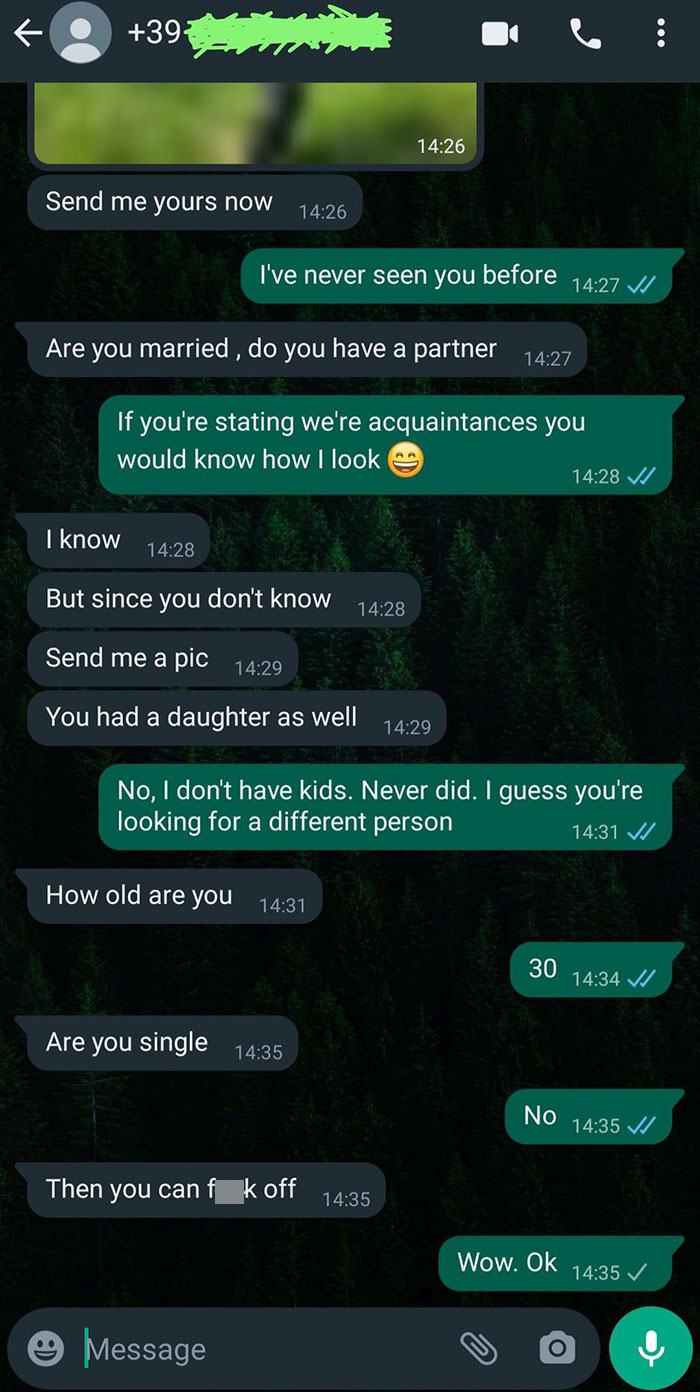 Got A Message From A Random Number Stating This Person Knows Me