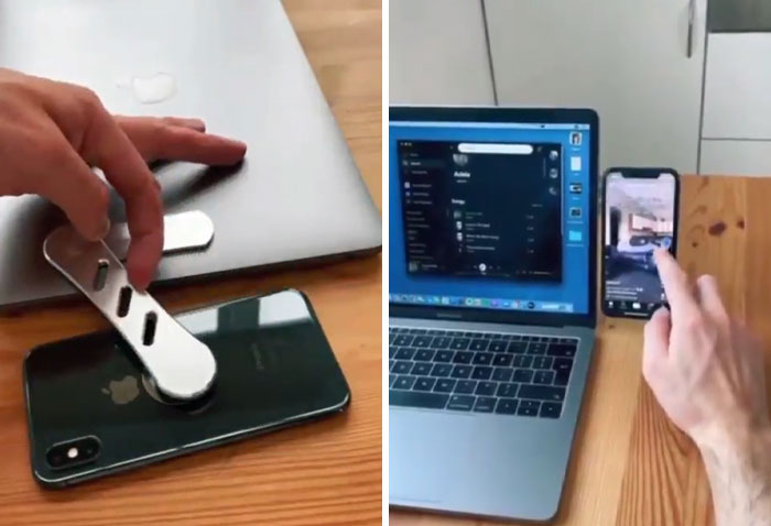 This Magnetic Phone Side Mount To Easily View Both Screens At Once
