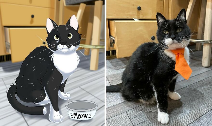 An Illustrator Turns Your Pet's Photos Into Magical Disney-Like Creations (22 New Pics)