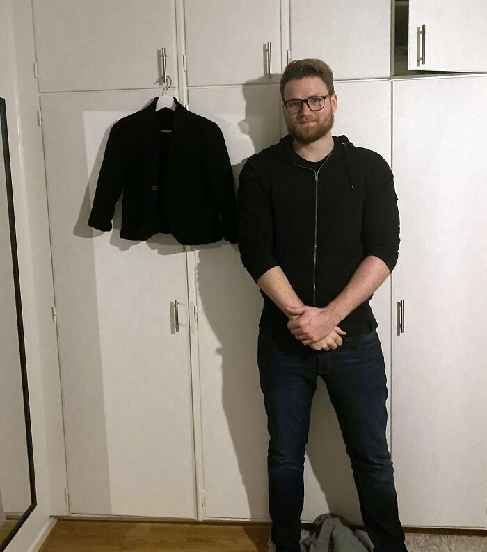 I've Accidentally Shrunk My Husband's Jacket. Husband For Scale