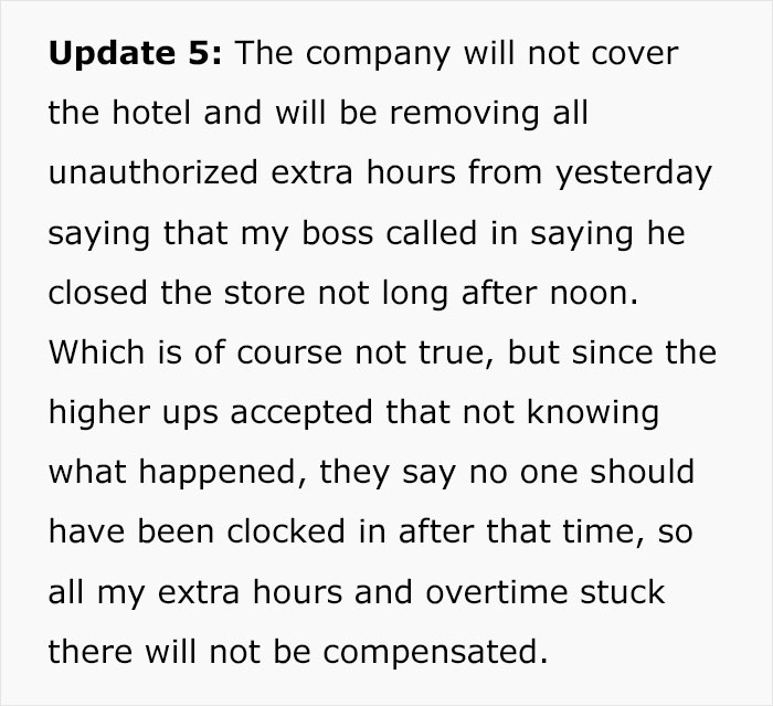 Employee At A Loss On What To Do After Boss Leaves Him Stranded During A Snowstorm