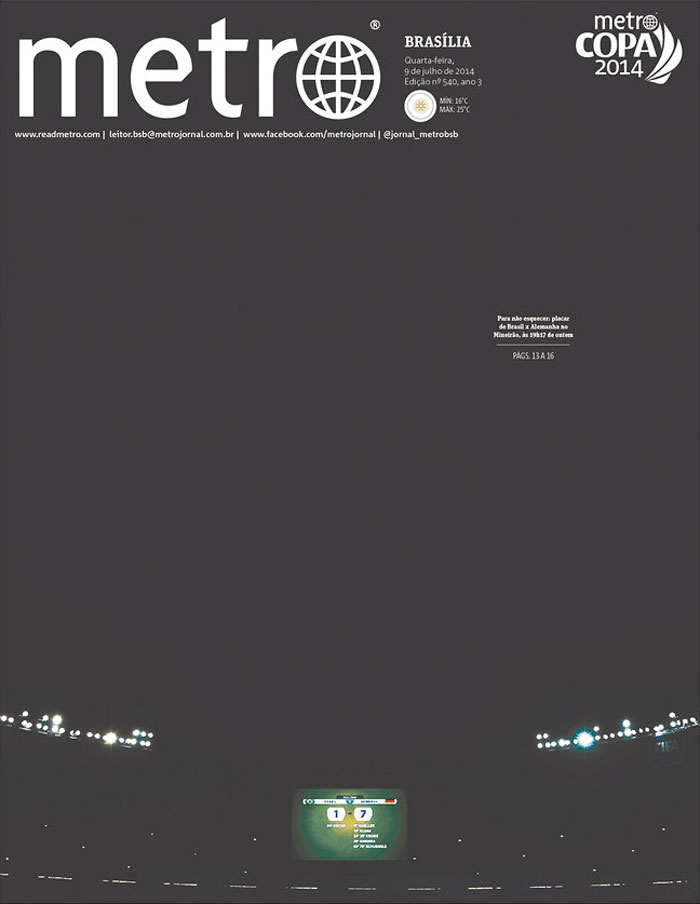 The Frontpage Of Metro Newspapers In Brazil Today