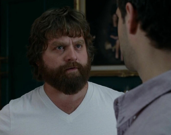 Zach Galifianakis talking in movie The Hangover