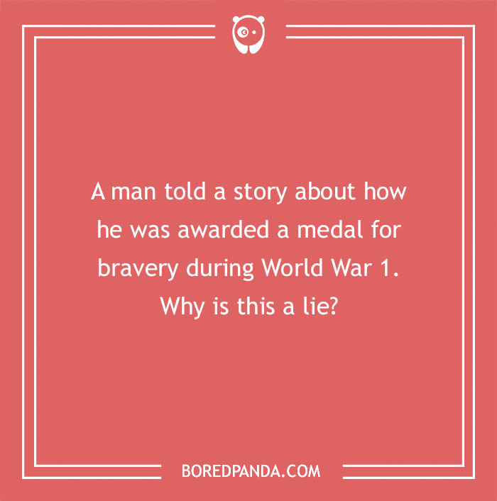 World War I m****r mystery riddle text with a question about a bravery medal lie.