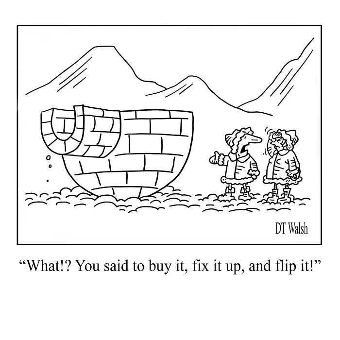 A Single-Panel Comic About Flipping An Igloo