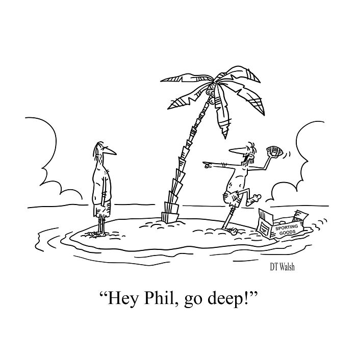 A Single-Panel Comic About Going Deep