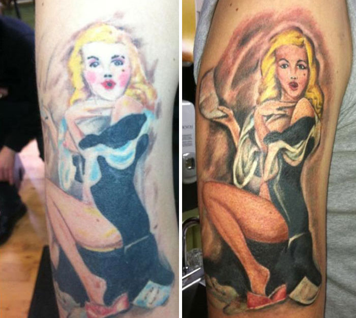 So, My Friend Did A Cover-Up Tattoo And I Think He Did A Damned Good Job