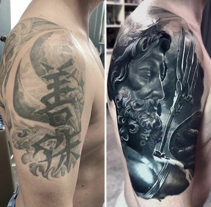 Covered-Up Old Tattoo, Took Only One Year To Finish