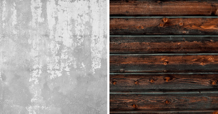 Concrete and wooden walls 