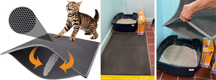 Cat Litter Mat: That catches and traps stray litter, is easily washable, and shield your floors from pet stains.
