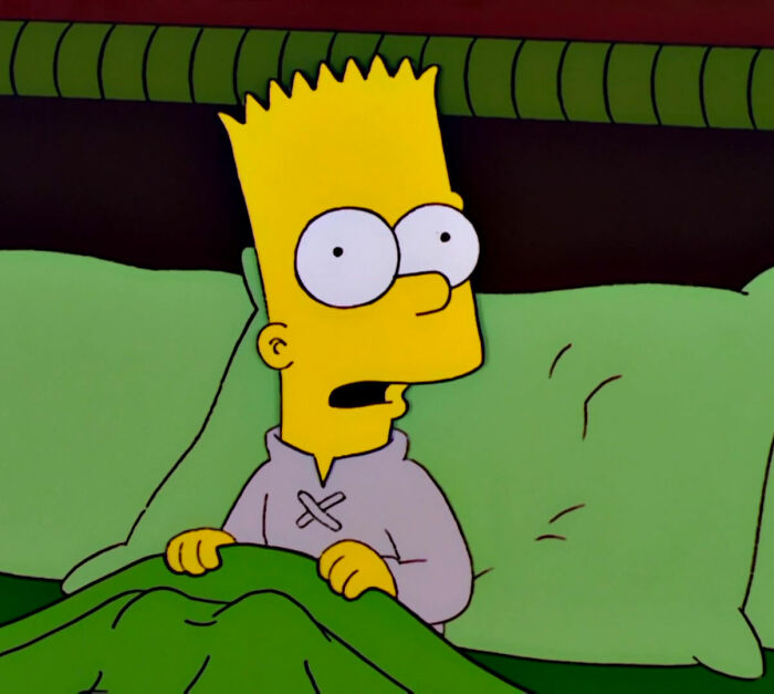 Bart lying in bed and looking